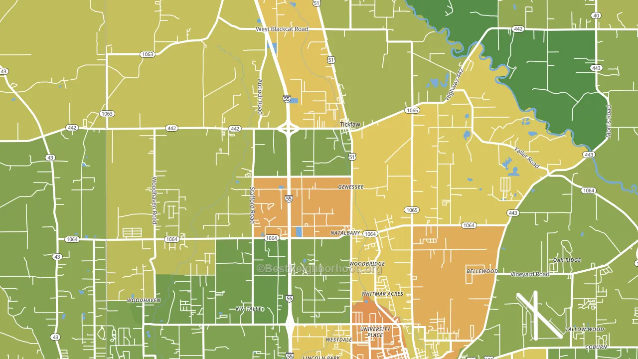 Tickfaw, LA block-group voter-turnout map