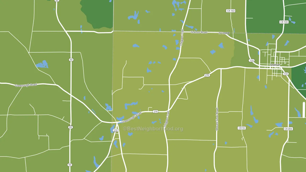 Ticknor, GA block-group voter-turnout map