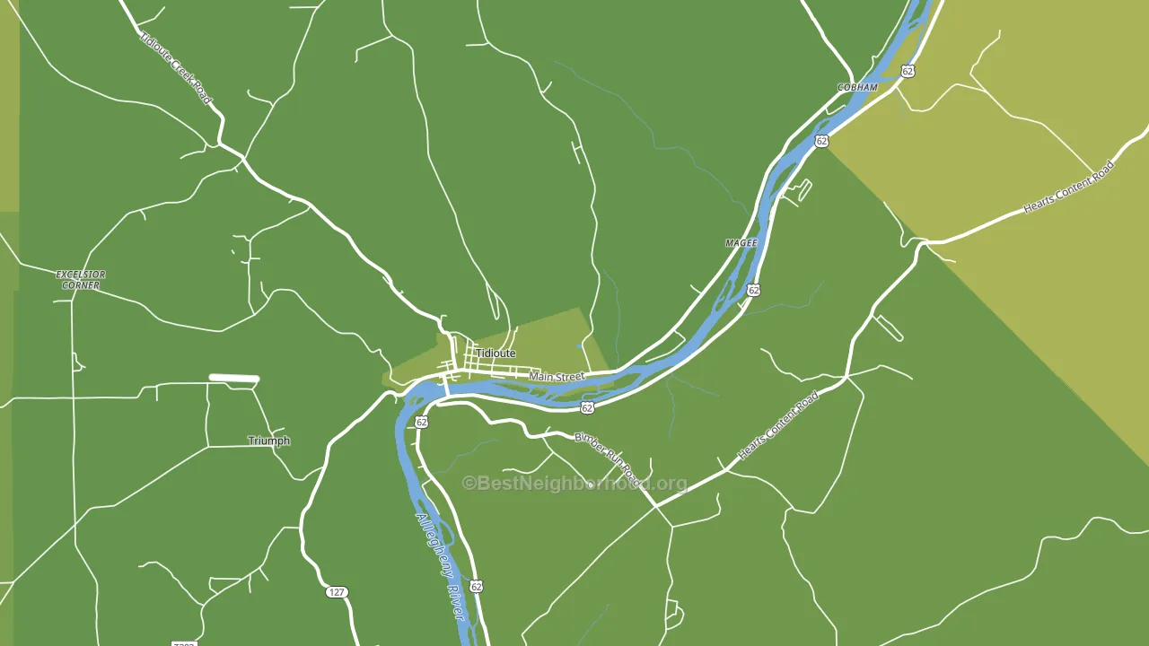 Tidioute, PA block-group voter-turnout map