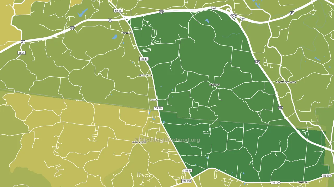 Tidwell, TN block-group voter-turnout map