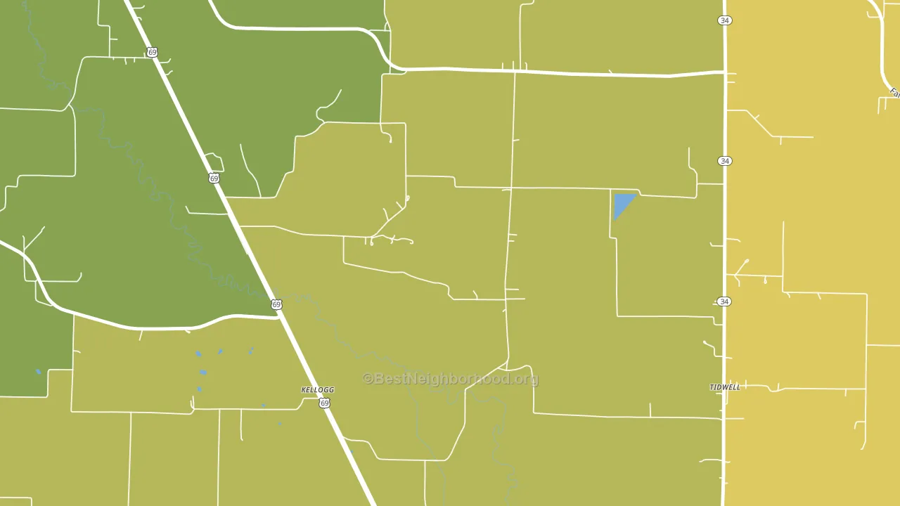 Tidwell, TX block-group voter-turnout map