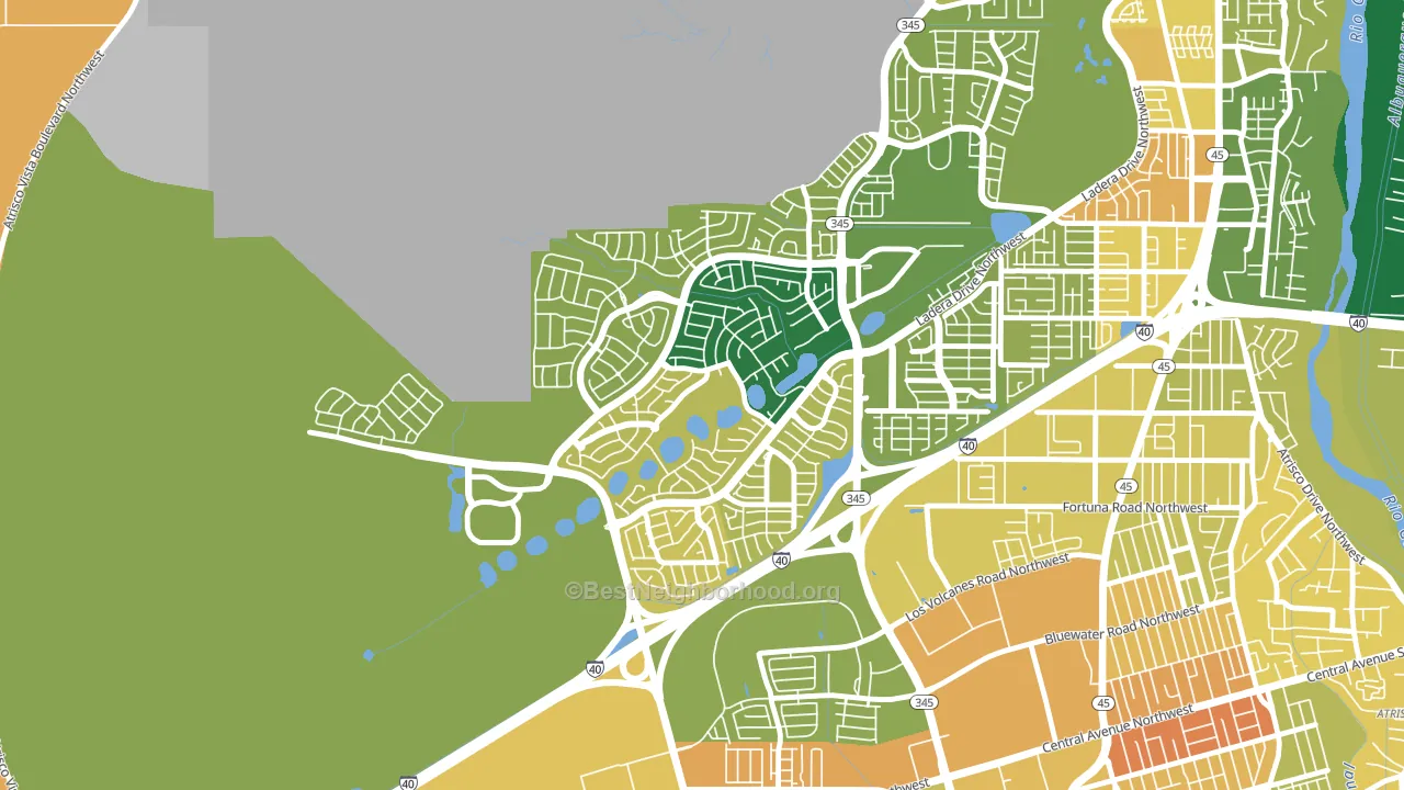 Tierra Oeste, Albuquerque, NM block-group voter-turnout map