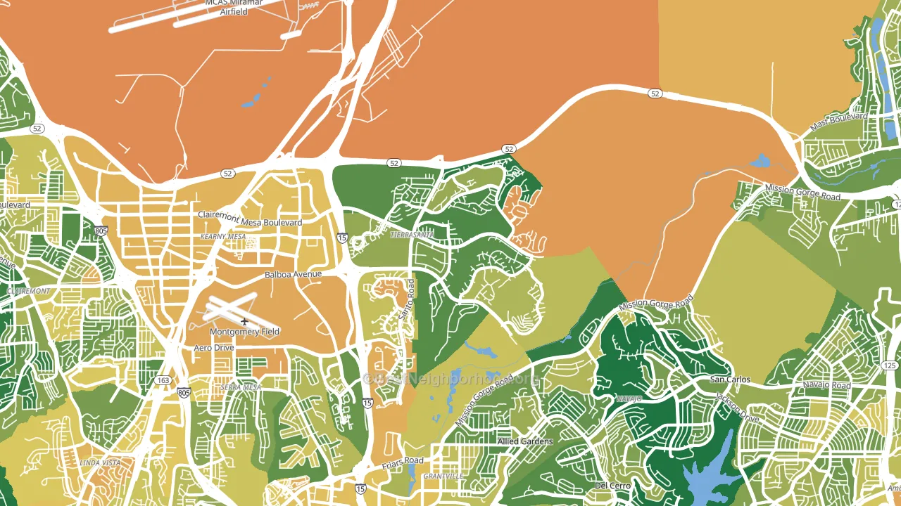 Tierrasanta, San Diego, CA block-group voter-turnout map