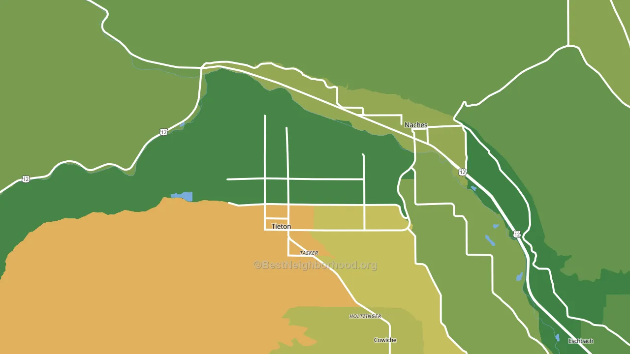 Tieton, WA block-group voter-turnout map