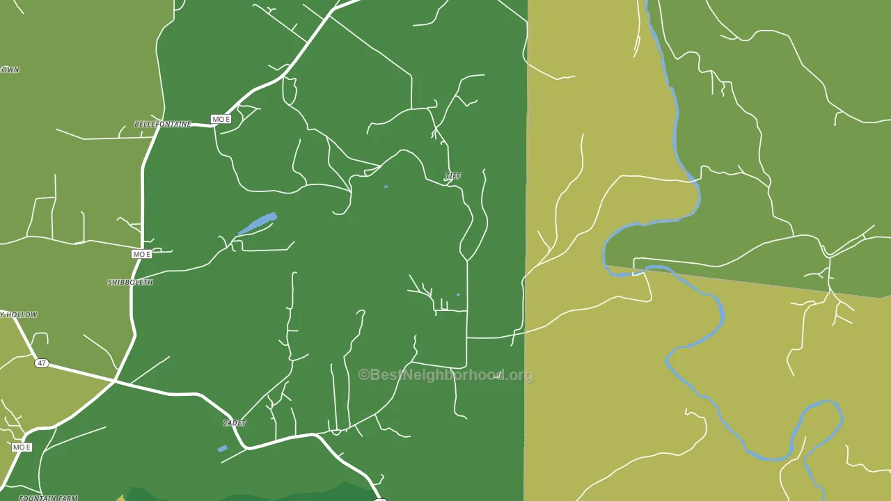 Tiff, MO block-group voter-turnout map