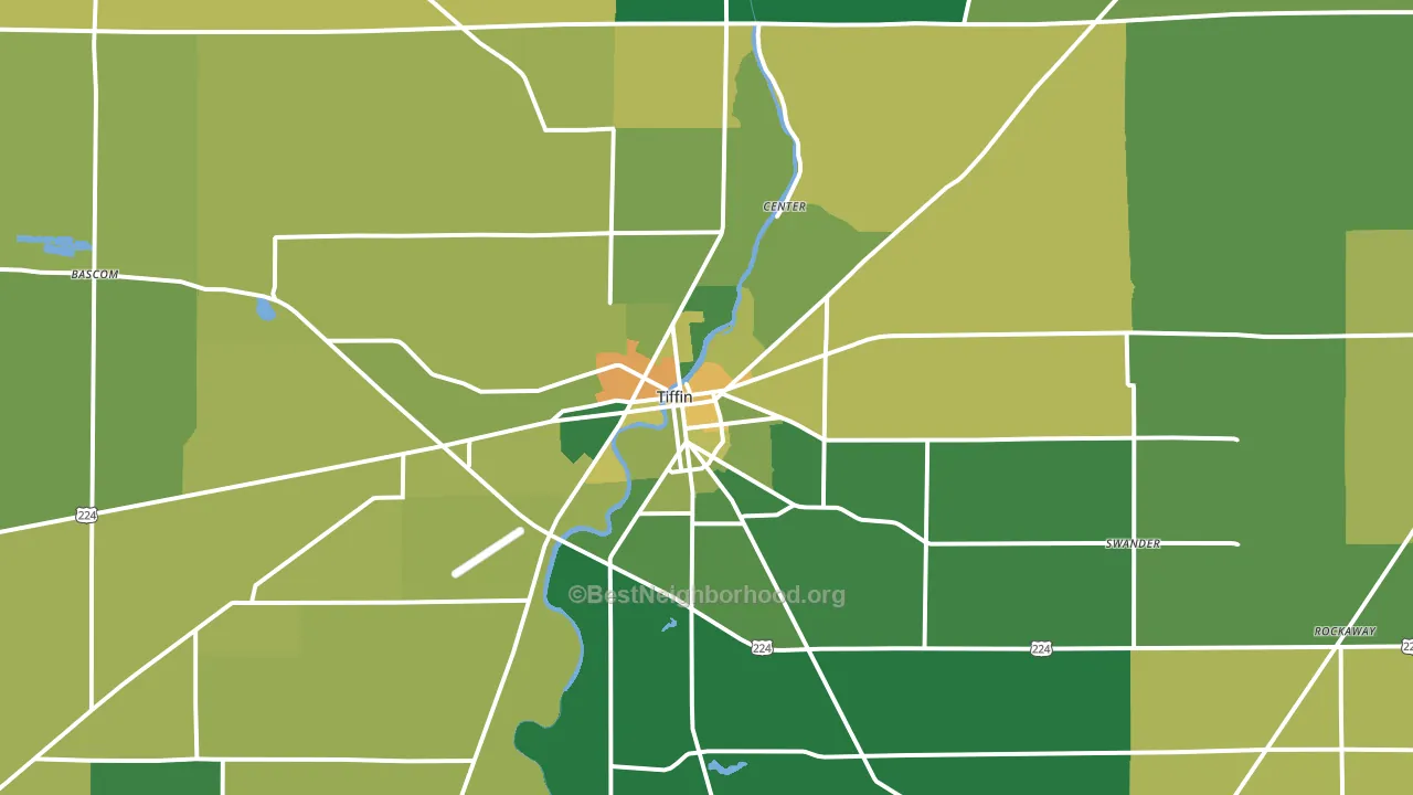 Tiffin, OH block-group voter-turnout map