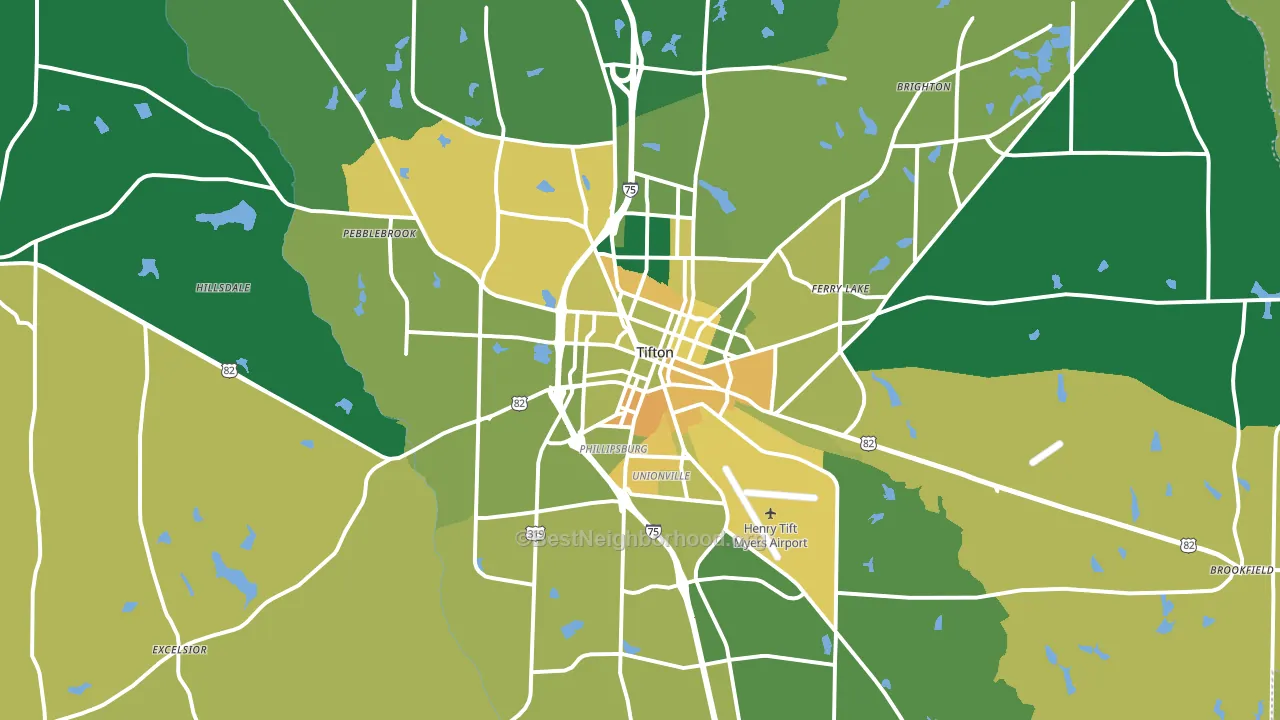 Tift County, GA block-group voter-turnout map