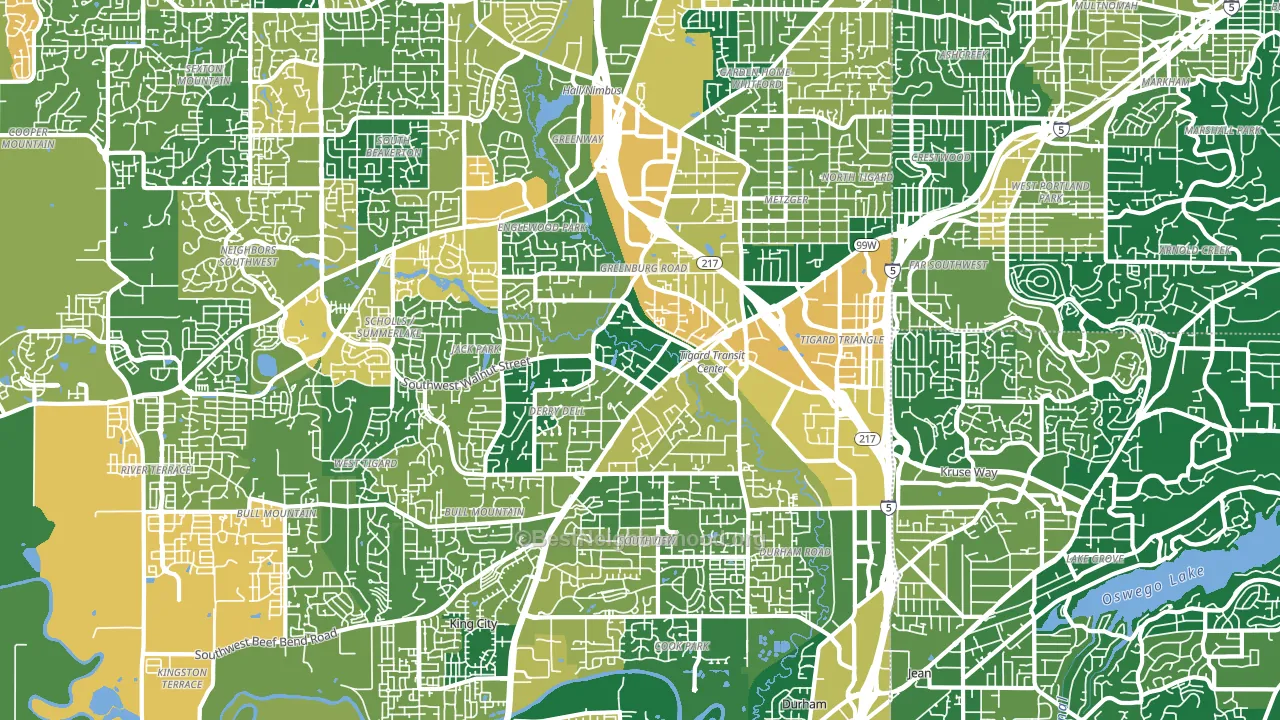 Tigard, OR block-group voter-turnout map