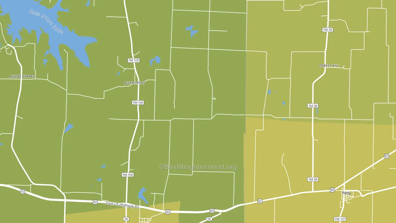 Tigertown, TX block-group voter-turnout map