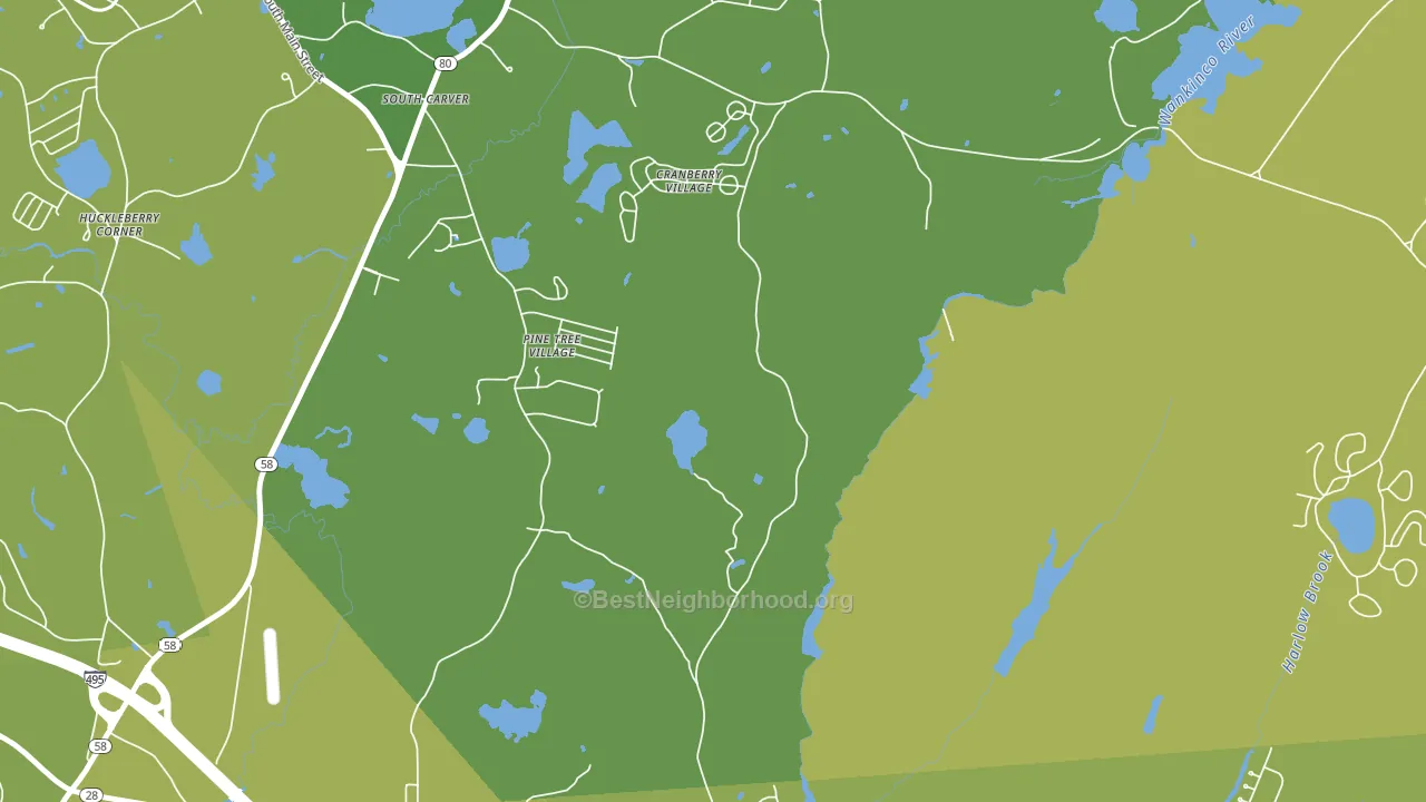 Tihonet, MA block-group voter-turnout map