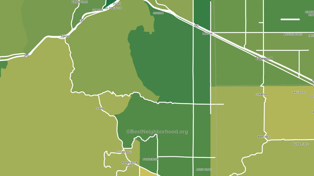 Tijeras, NM block-group voter-turnout map