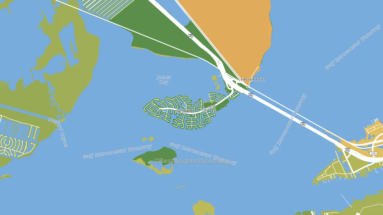 Tiki Island, TX block-group voter-turnout map