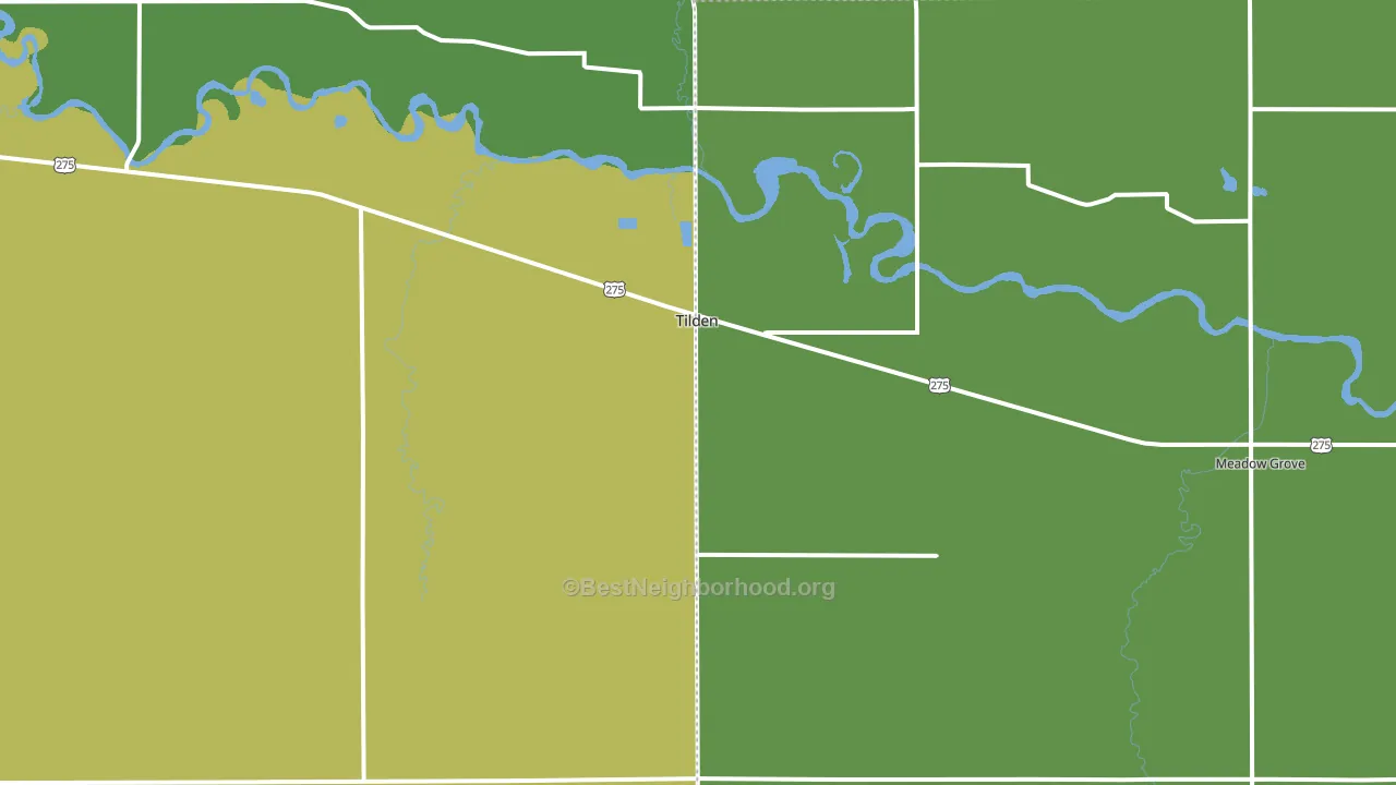 Tilden, NE block-group voter-turnout map