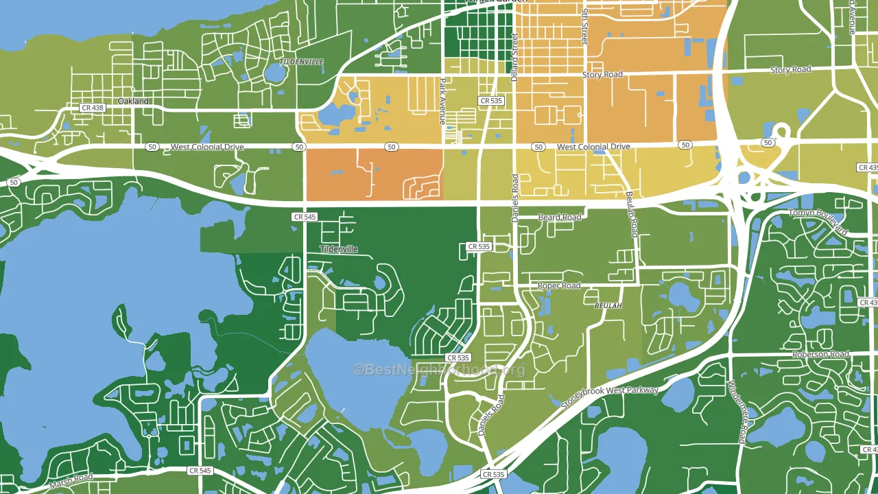 Tildenville, FL block-group voter-turnout map