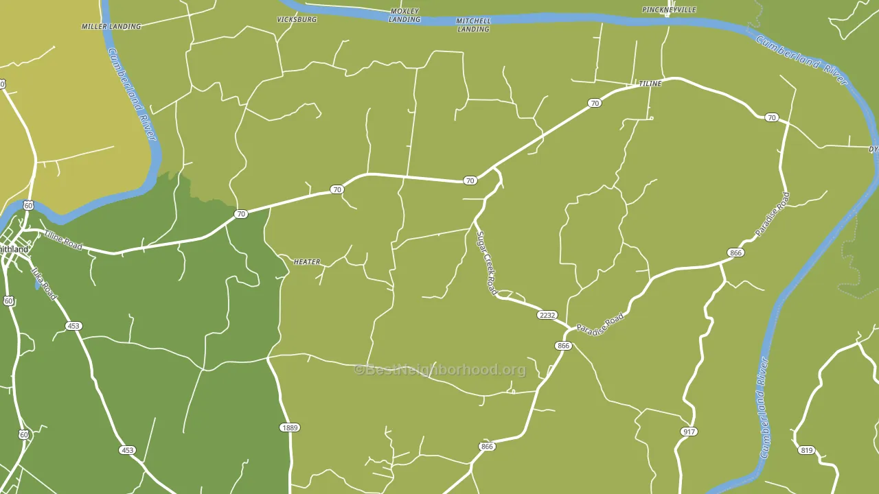 Tiline, KY block-group voter-turnout map