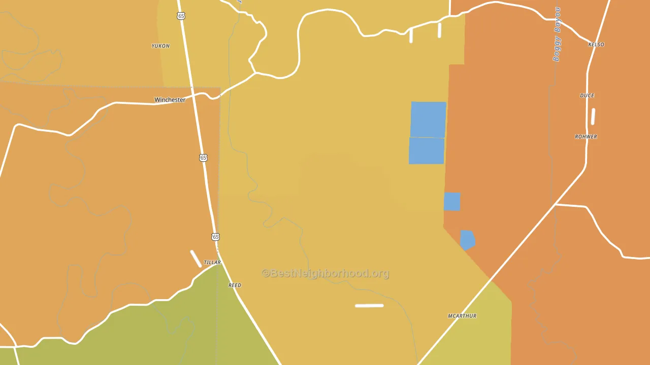 Tillar, AR block-group voter-turnout map