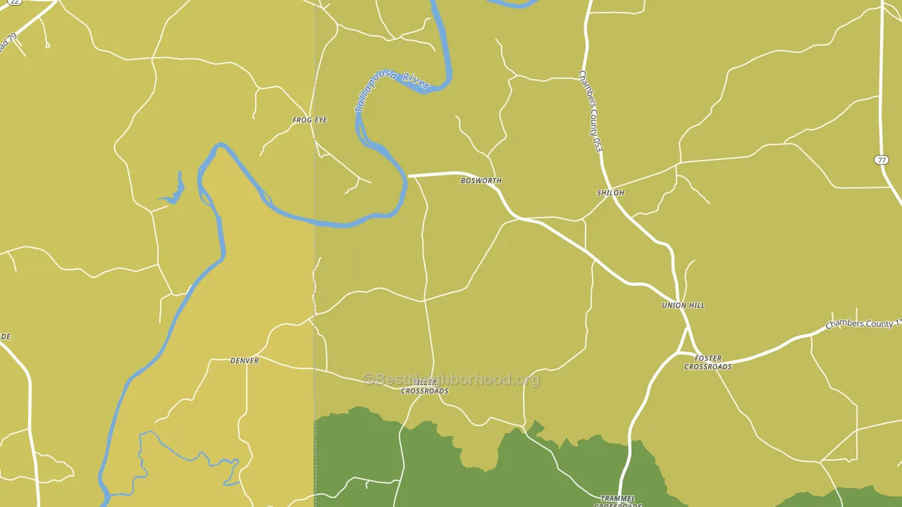 Tiller Crossroads, AL block-group voter-turnout map