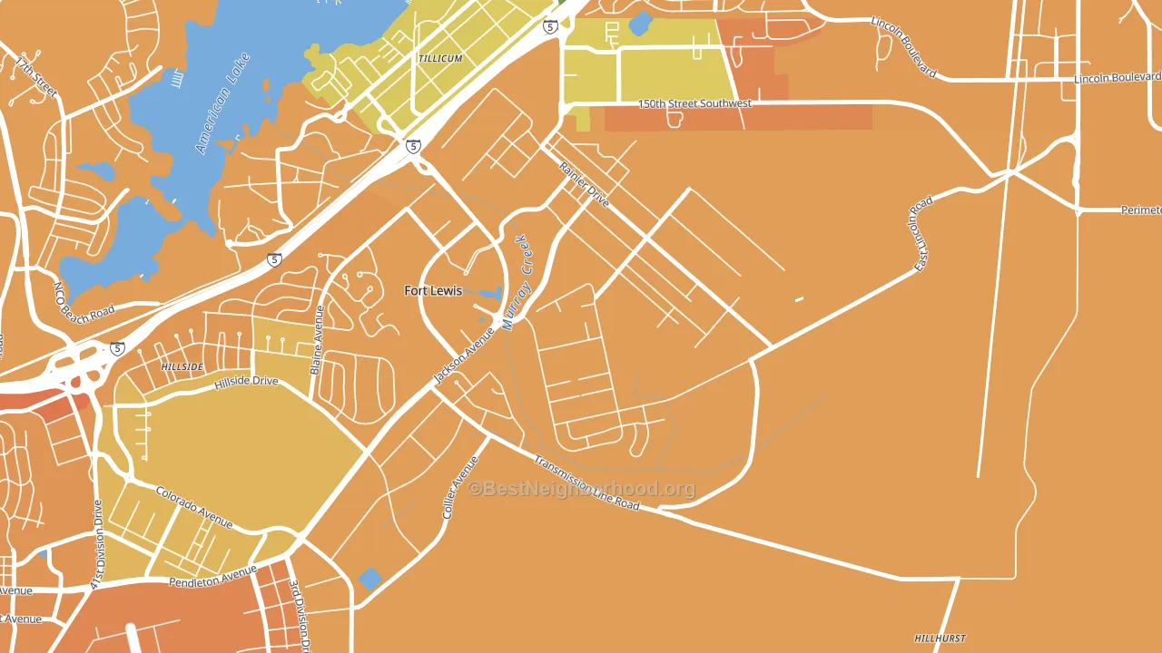 Tillicum, WA block-group voter-turnout map