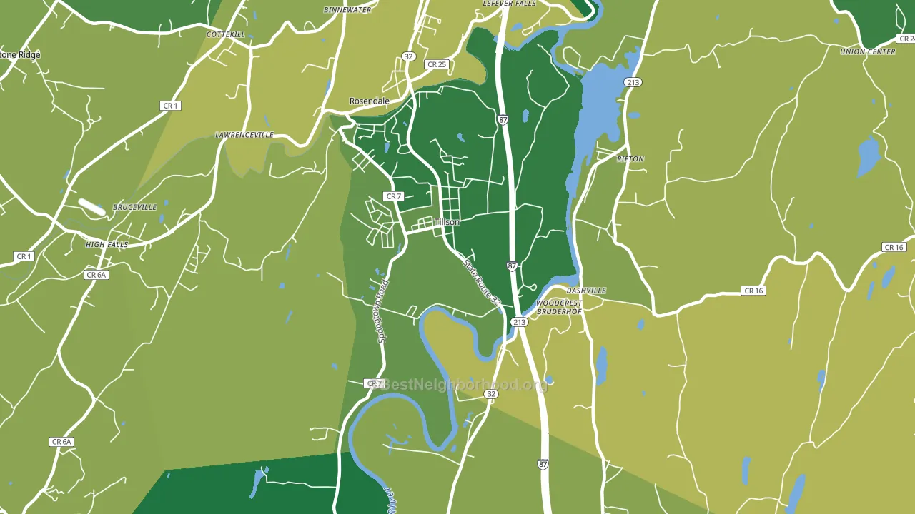 Tillson, NY block-group voter-turnout map