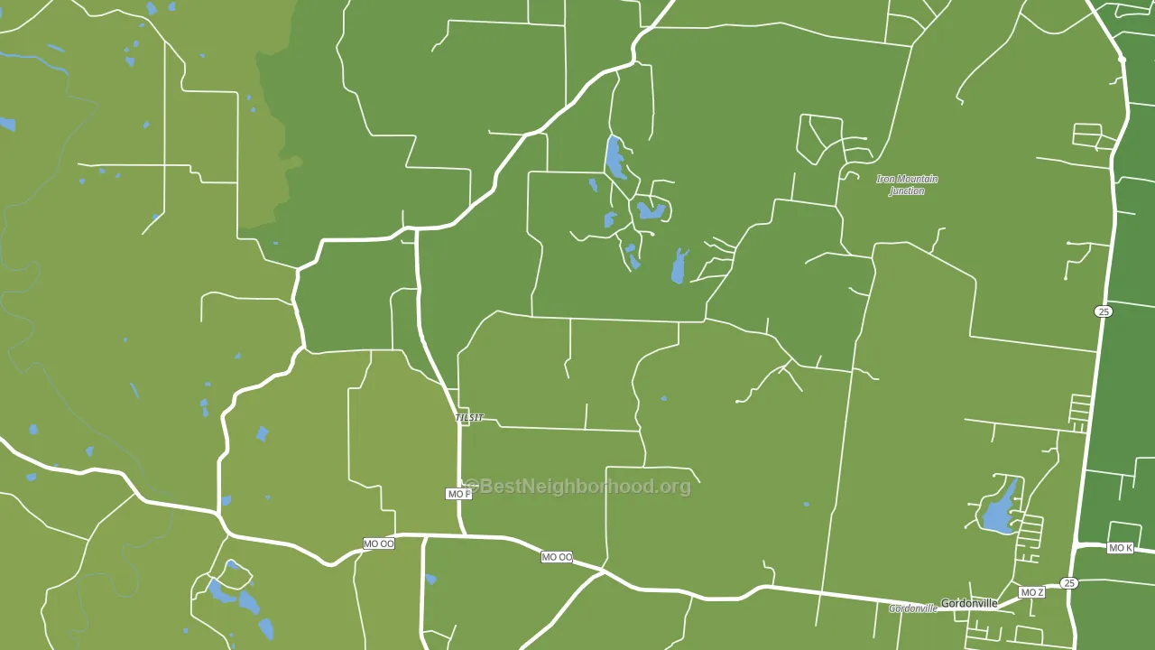 Tilsit, MO block-group voter-turnout map
