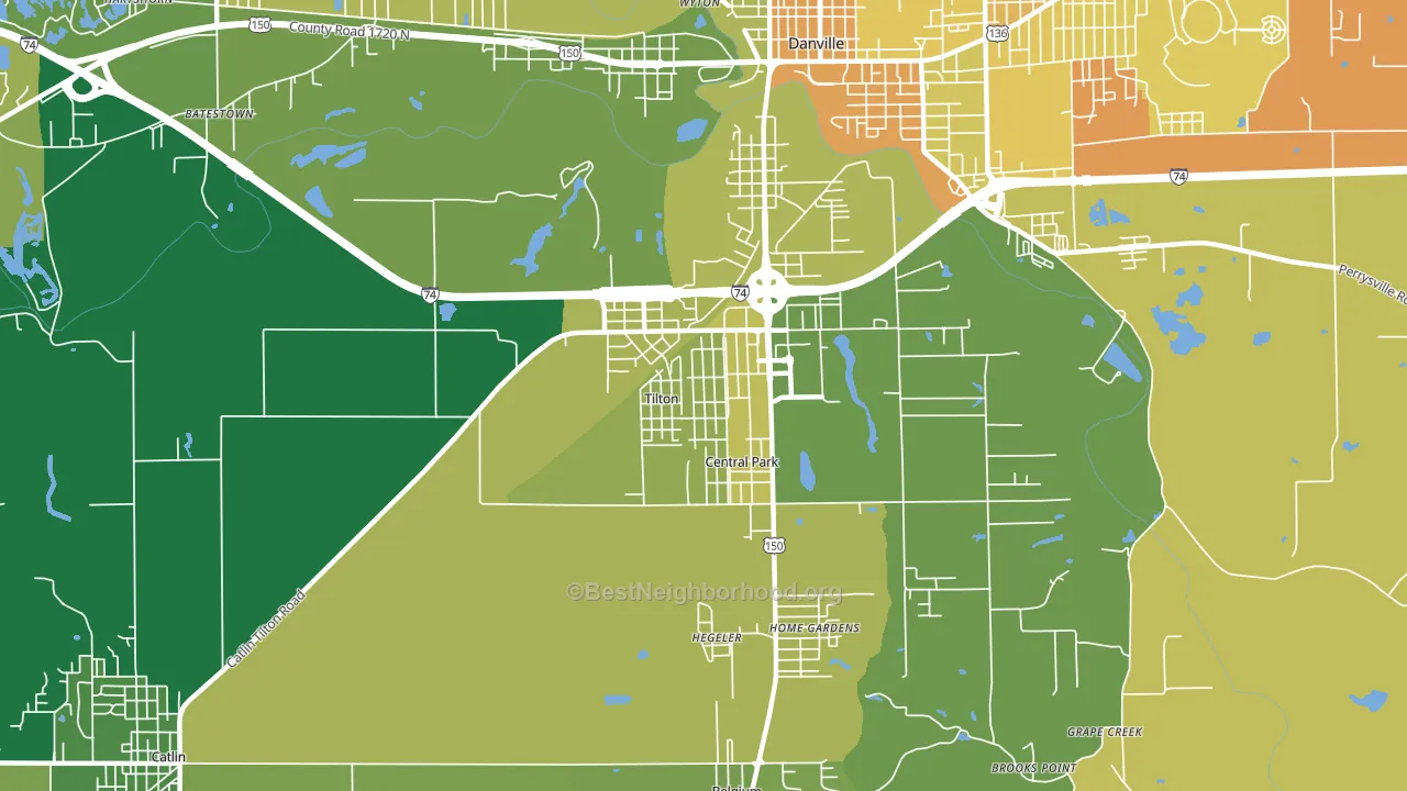 Tilton, IL block-group voter-turnout map
