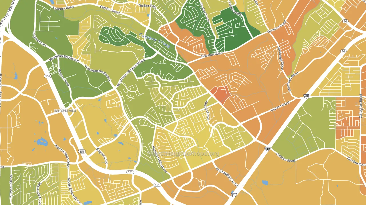 Timber Ridge, San Antonio, TX block-group voter-turnout map