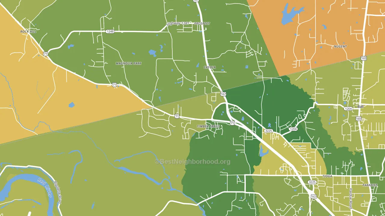 Timber Trails, LA block-group voter-turnout map