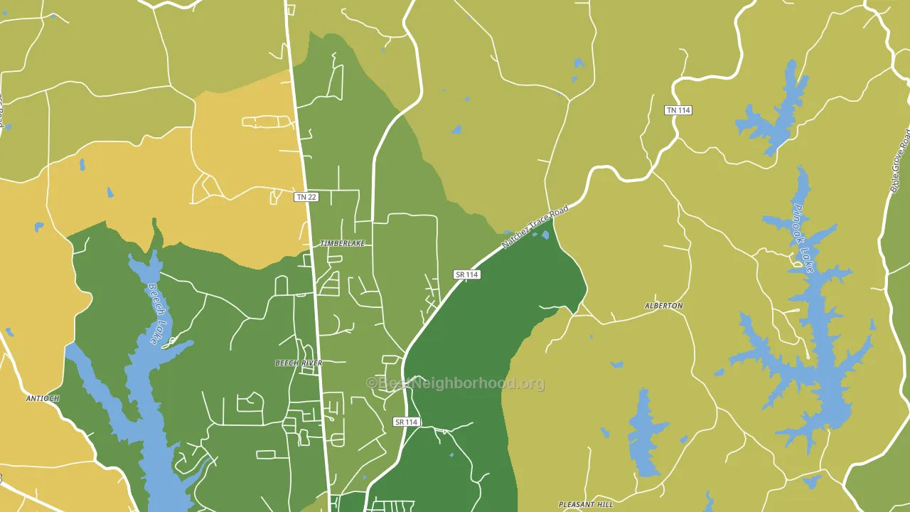Timberlake, TN block-group voter-turnout map
