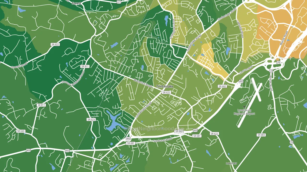 Timberlake, VA block-group voter-turnout map