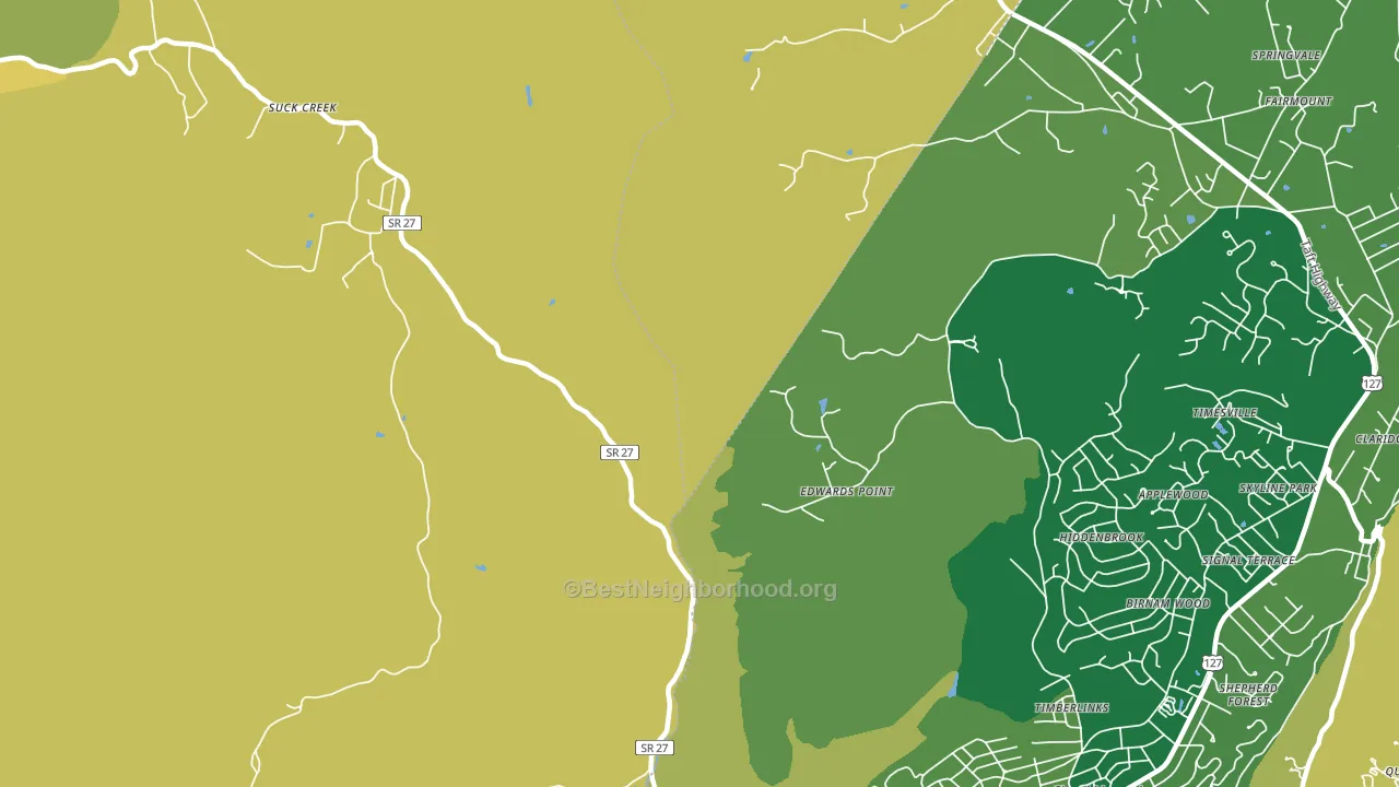 Timberlinks, TN block-group voter-turnout map