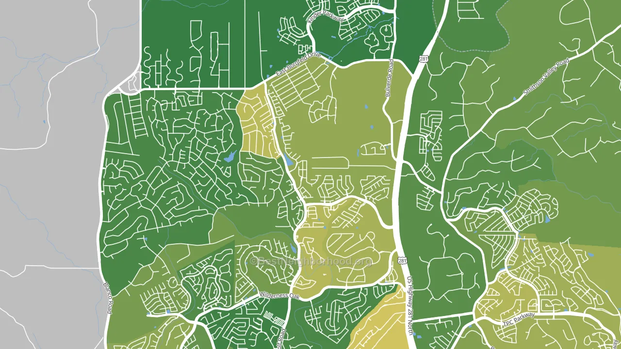 Timberwood Park, TX block-group voter-turnout map