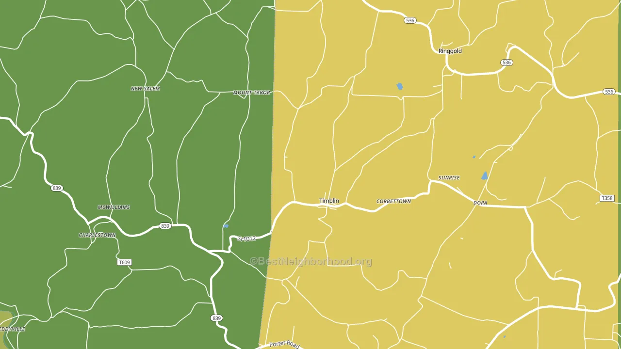 Timblin, PA block-group voter-turnout map