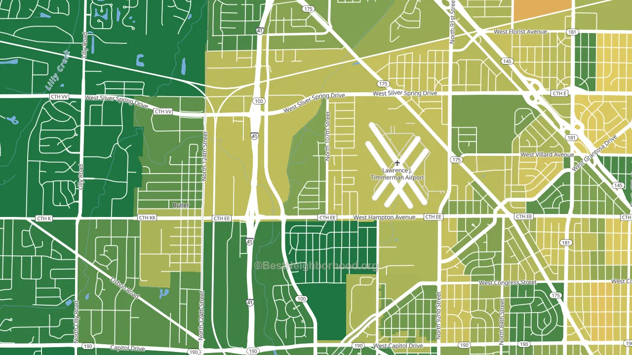 Timmerman West, Milwaukee, WI block-group voter-turnout map