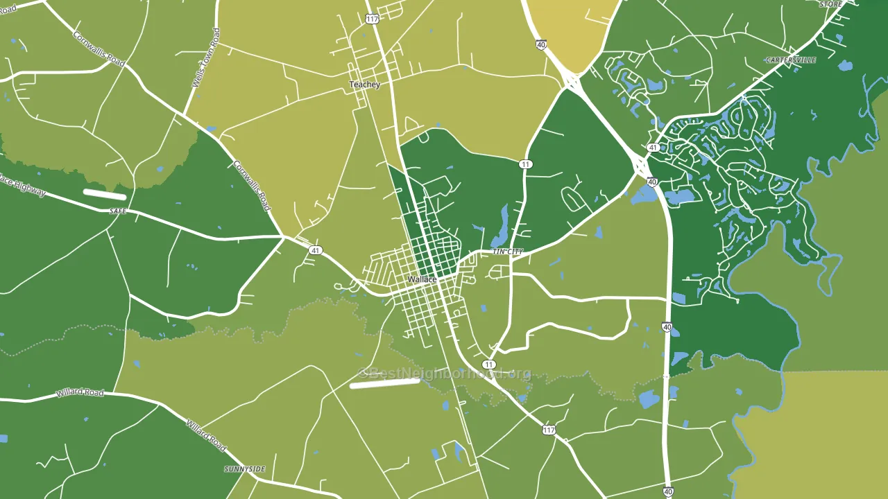 Tin City, NC block-group voter-turnout map