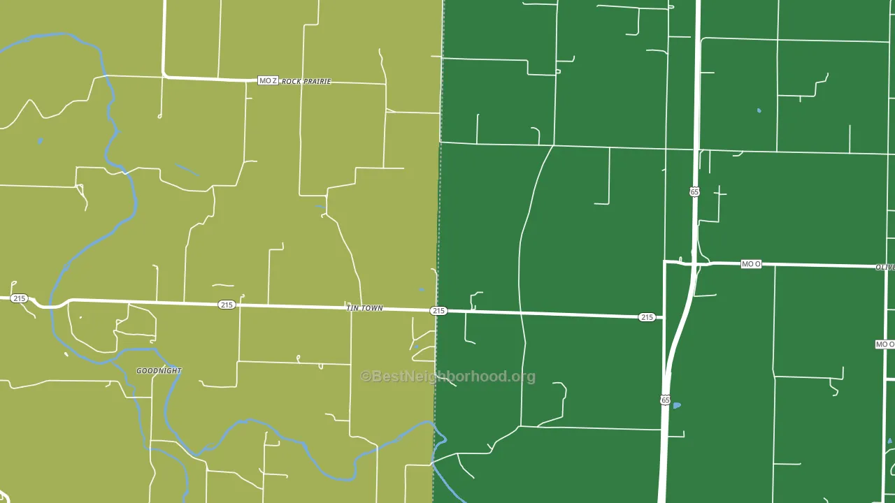 Tin Town, MO block-group voter-turnout map