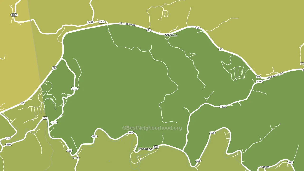 Tina, KY block-group voter-turnout map