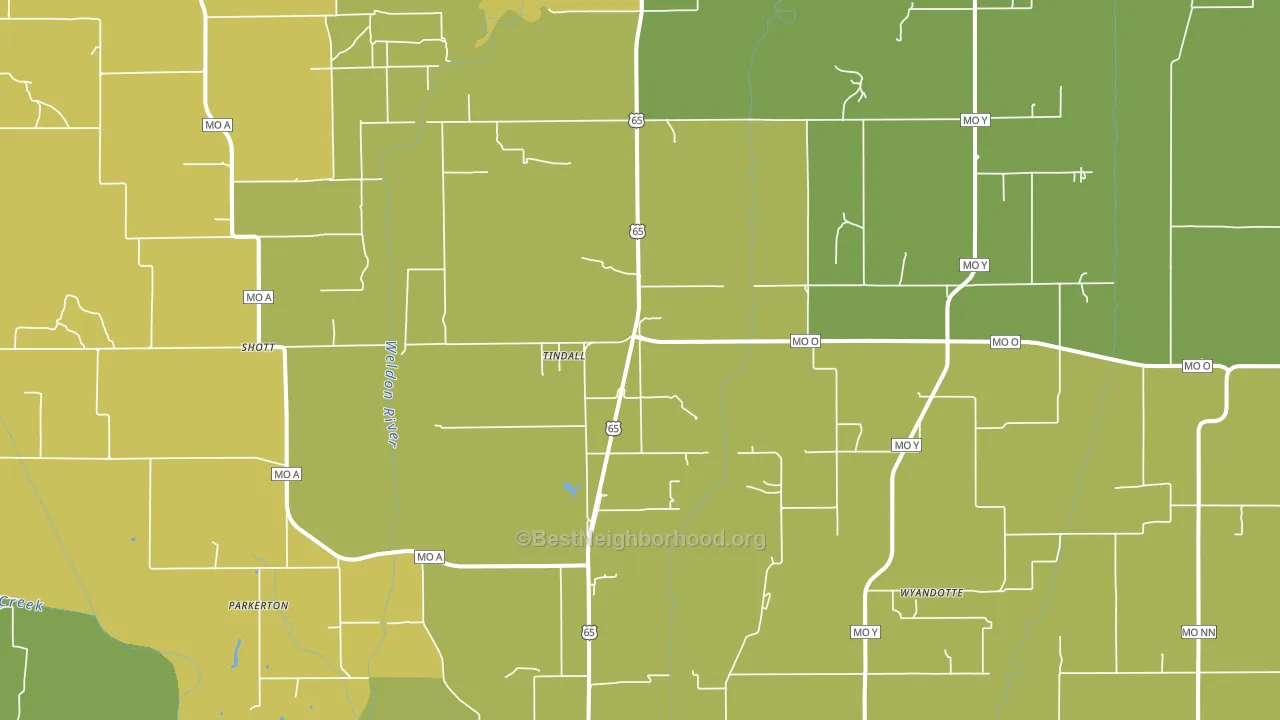 Tindall, MO block-group voter-turnout map