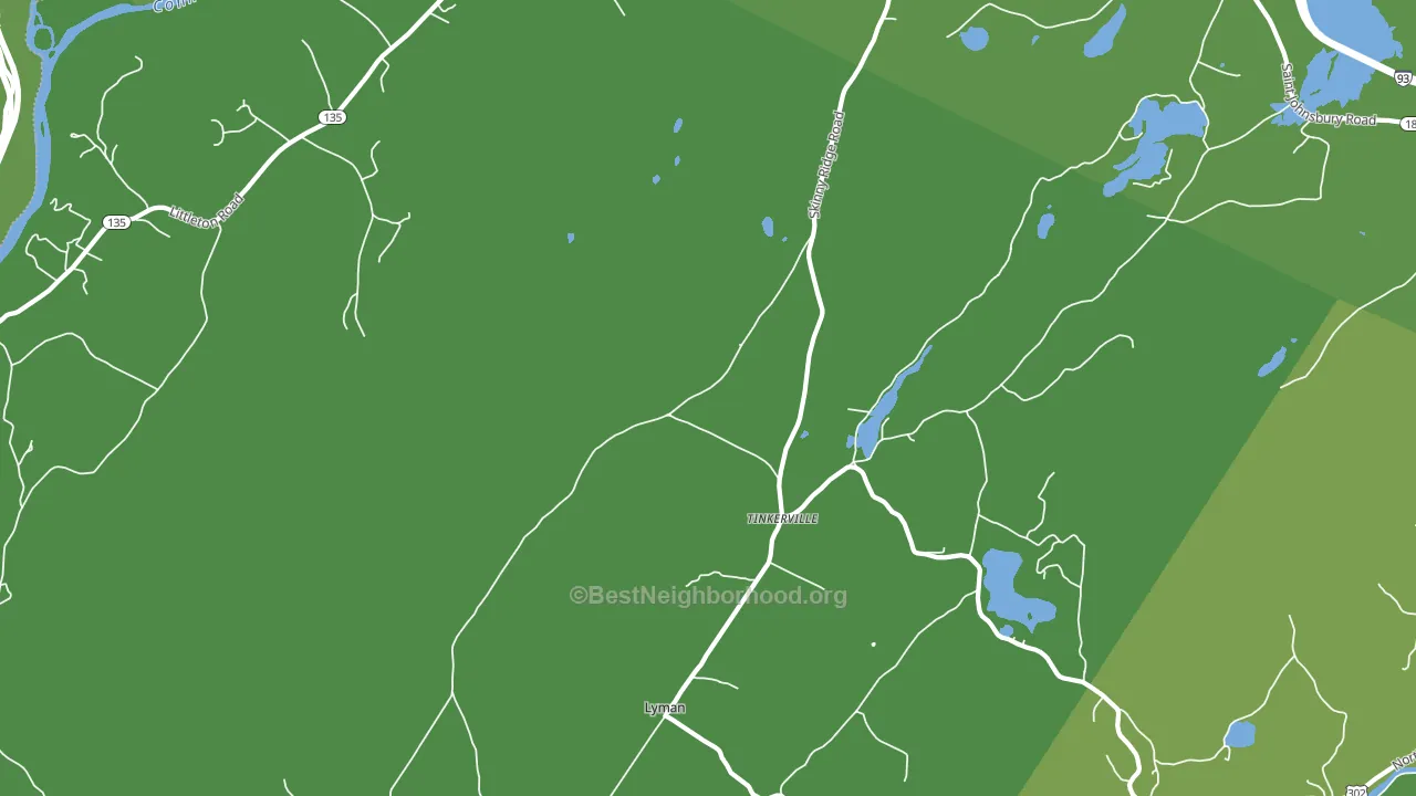 Tinkerville, NH block-group voter-turnout map