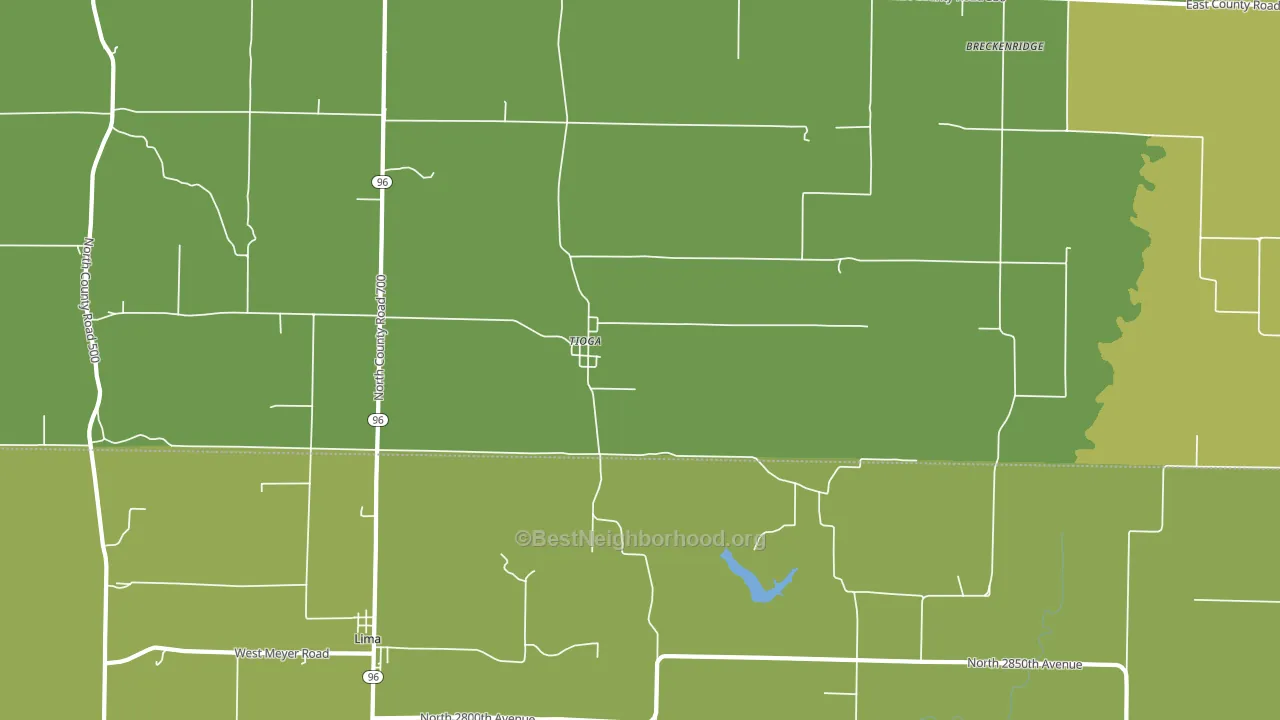 Tioga, IL block-group voter-turnout map