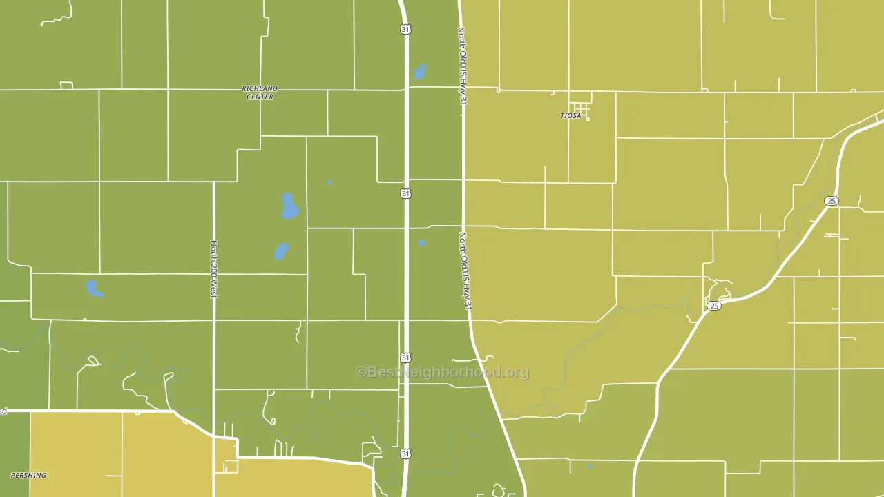 Tiosa, IN block-group voter-turnout map