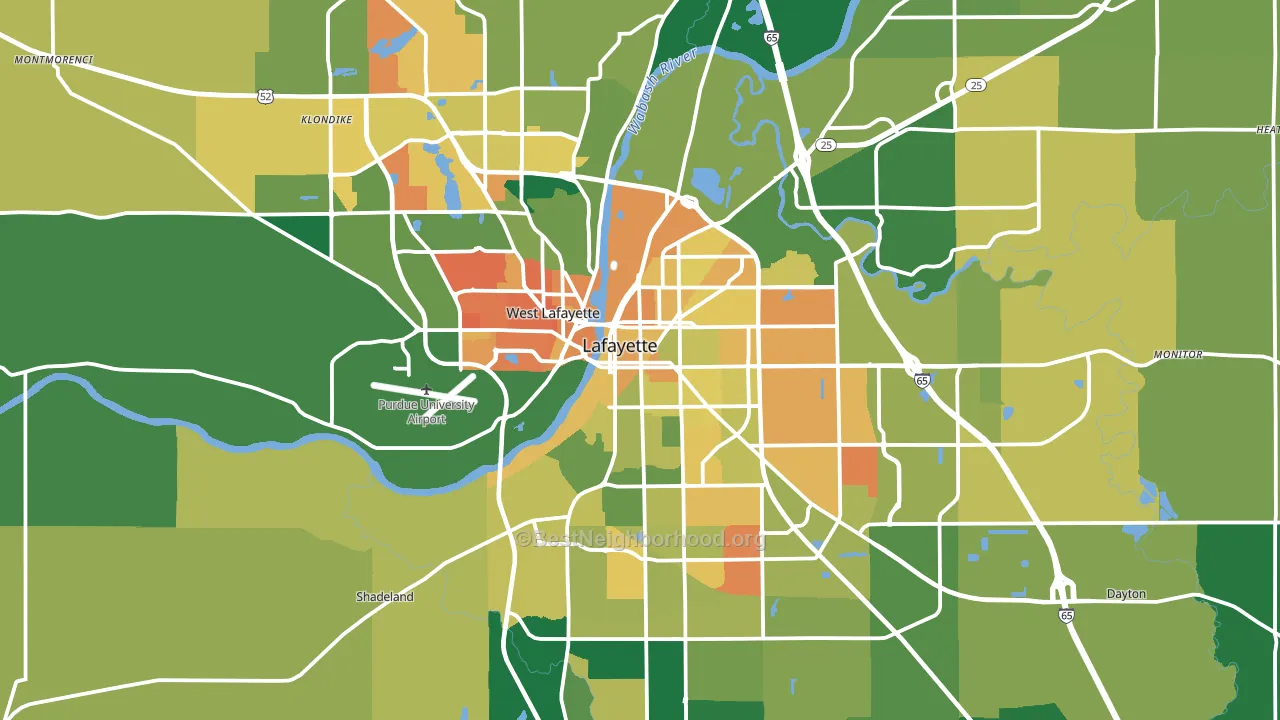 Tippecanoe County, IN block-group voter-turnout map