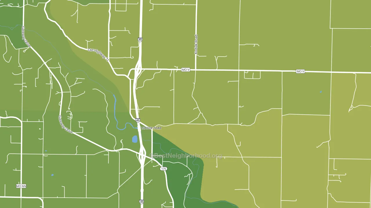 Tipton Ford, MO block-group voter-turnout map