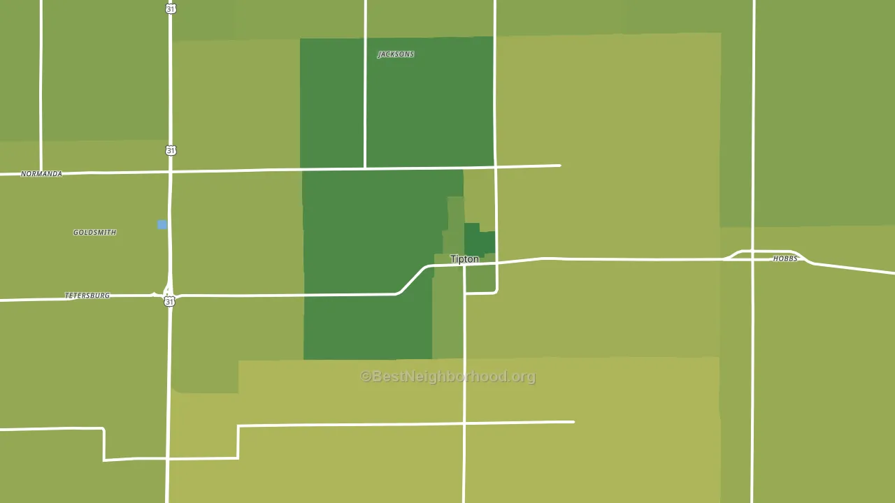 Tipton, IN block-group voter-turnout map