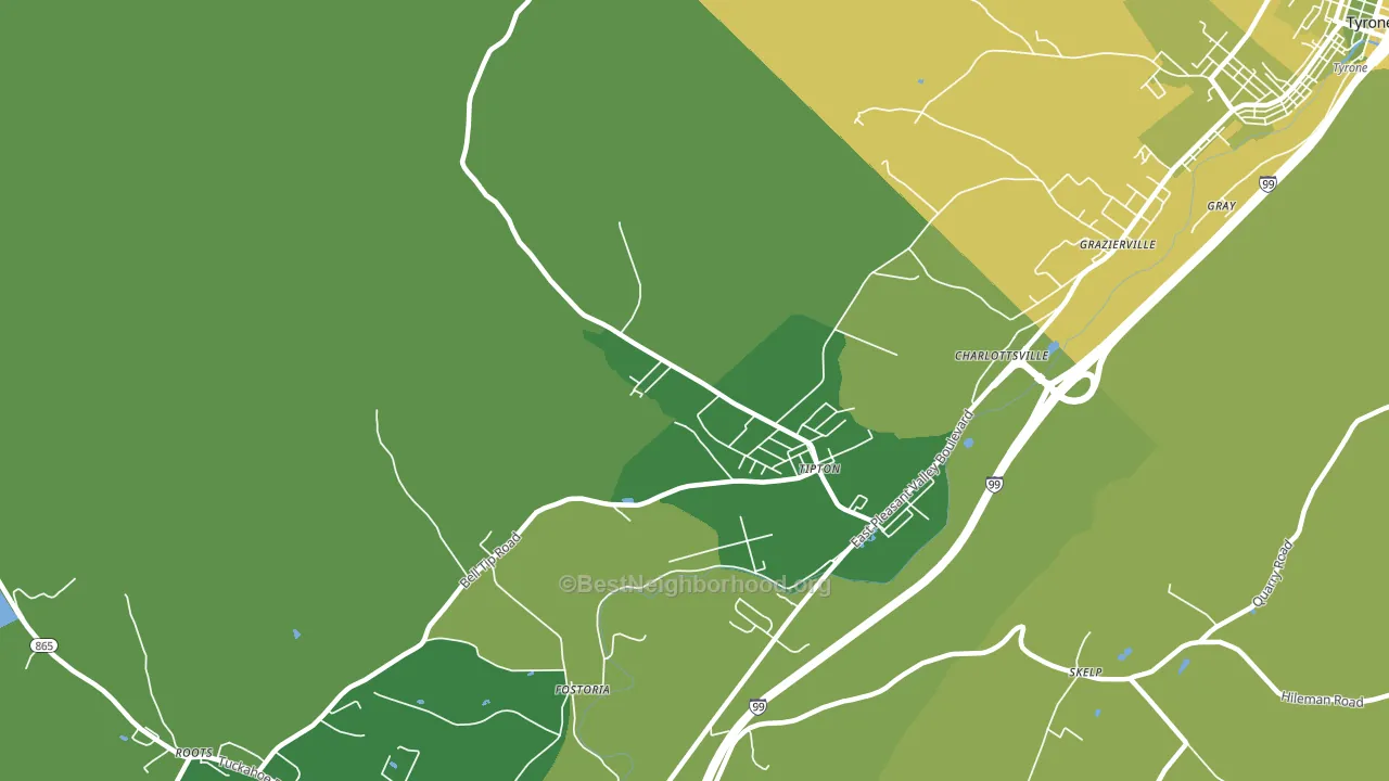Tipton, PA block-group voter-turnout map