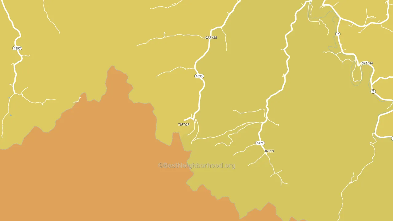Tiptop, KY block-group voter-turnout map