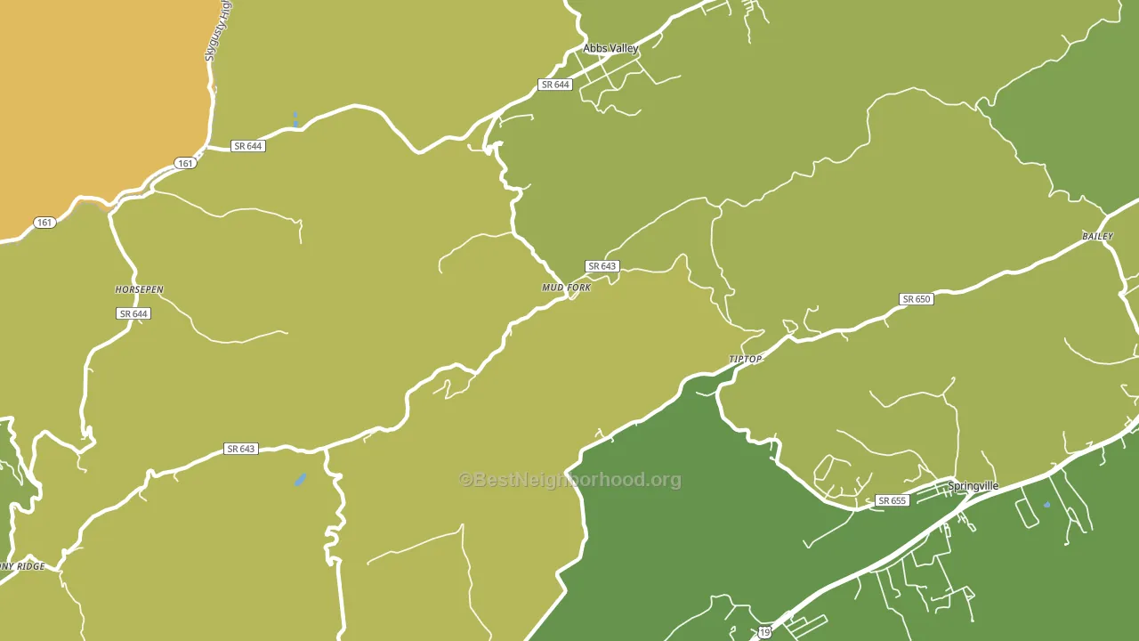 Tiptop, VA block-group voter-turnout map