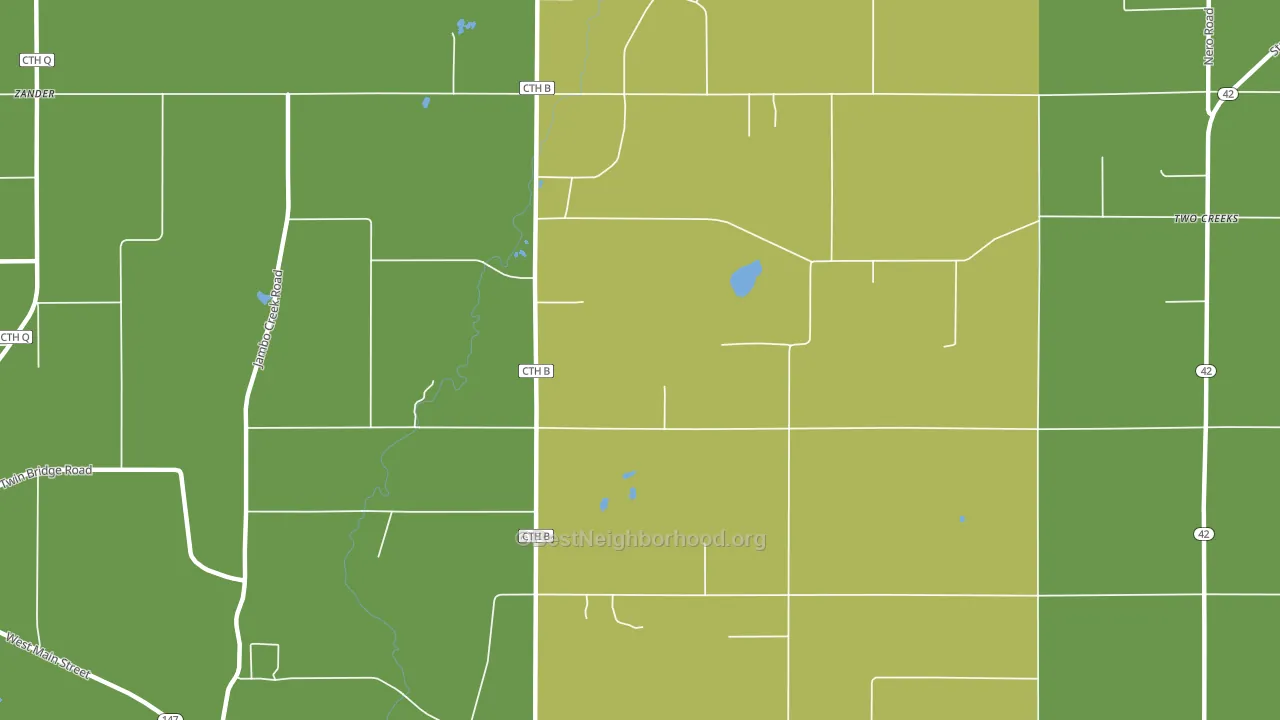 Tisch Mills, WI block-group voter-turnout map