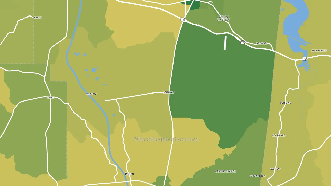 Tishomingo County, MS block-group voter-turnout map