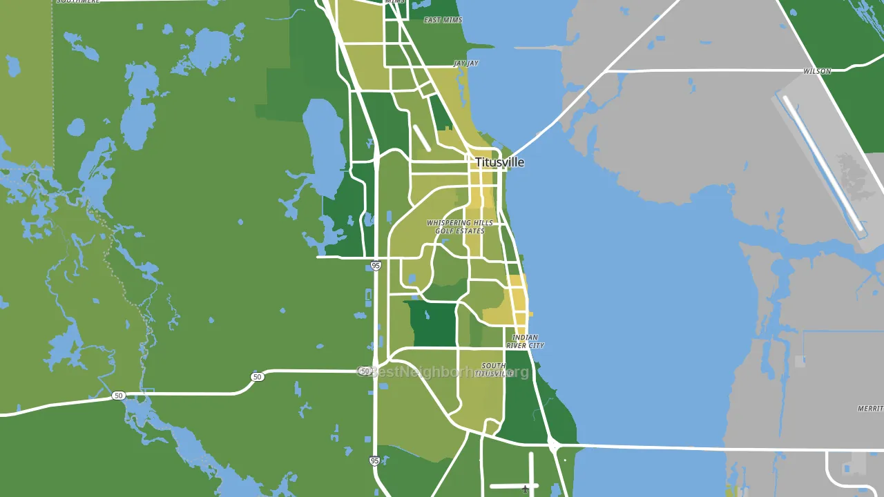 Titusville, FL block-group voter-turnout map