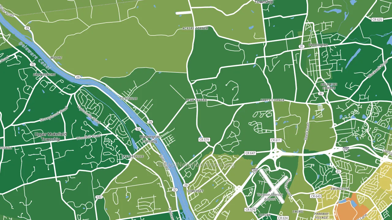 Titusville, NJ block-group voter-turnout map